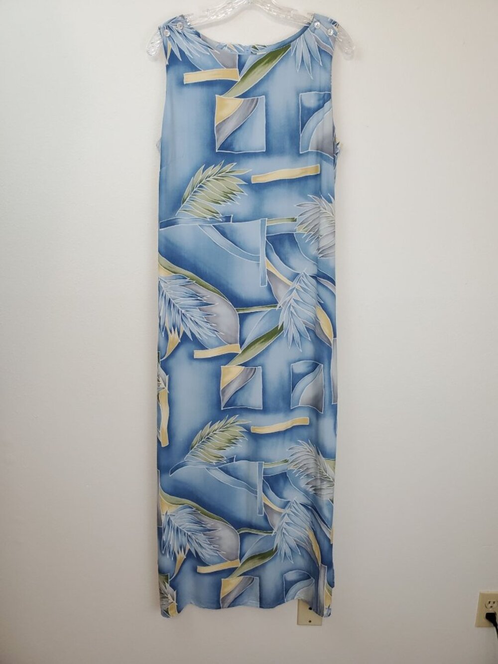 Tori Richard Honolulu blue tropical print midi dress